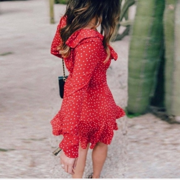 NWT polka dot ruffle wrap dress ⭐️5 star rated ⭐️ - Picture 3 of 8